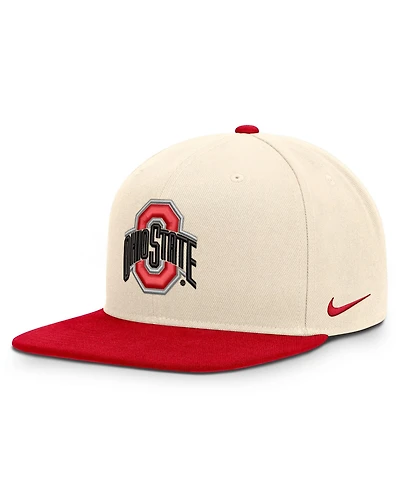 Nike Men's and Women's Natural/Scarlet Ohio State Buckeyes Campus Prep Snapback Hat