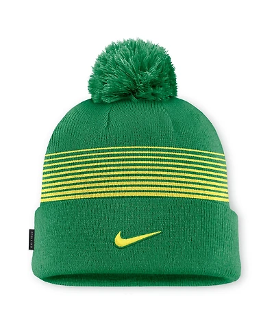 Men's and Women's Nike Green Oregon Ducks 2026 On-Field Cuffed Knit Hat with Pom