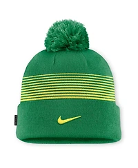 Men's and Women's Nike Green Oregon Ducks 2026 On-Field Cuffed Knit Hat with Pom