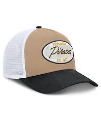 Men's Nike Khaki/Black Pittsburgh Pirates Rise A-Frame Trucker Adjustable Hat