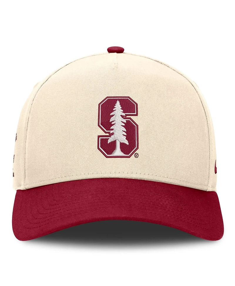 Nike Men's and Women's Natural/Cardinal Stanford Cardinal Campus Prep Rise Adjustable Hat
