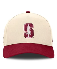 Nike Men's and Women's Natural/Cardinal Stanford Cardinal Campus Prep Rise Adjustable Hat