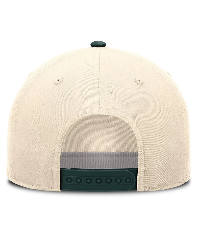 Nike Men's and Women's Natural/Green Michigan State Spartans Campus Prep Rise Adjustable Hat