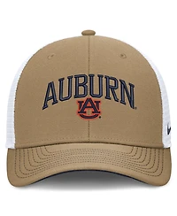 Nike Men's and Women's Beige/Navy Auburn Tigers Primetime Arched Trucker Adjustable Hat