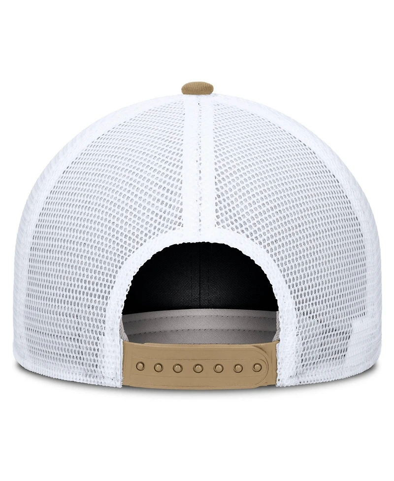 Nike Men's and Women's Beige/Crimson Alabama Crimson Tide Primetime Arched Trucker Adjustable Hat