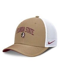 Nike Men's and Women's Beige/Garnet Florida State Seminoles Primetime Arched Trucker Adjustable Hat