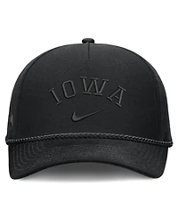 Nike Men's and Women's Black Iowa Hawkeyes Campus Prep Tonal Rope Rise 5-Panel Adjustable Hat