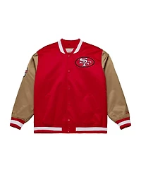 Mitchell & Ness Men's Scarlet/Gold San Francisco 49ers 80th Anniversary Heavyweight Satin Full-Snap Jacket