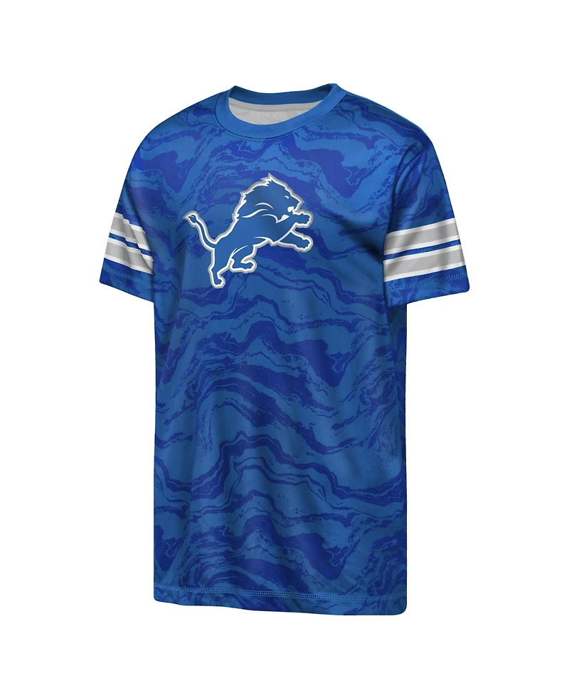 Outerstuff Big Boys and Girls Blue Detroit Lions Slant Route Performance T-Shirt