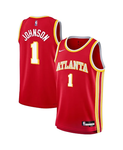Big Boys and Girls Nike Jalen Johnson Red Atlanta Hawks Swingman Jersey - Icon Edition
