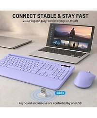 Lofree Wireless Ergonomic Silent-Typing Keyboard and Mouse Combo Compatible with Mobile Devices, Tablets, and Computers