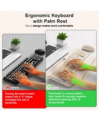 Lofree Wireless Ergonomic Keyboard and Mouse Combo for Pc/Mac