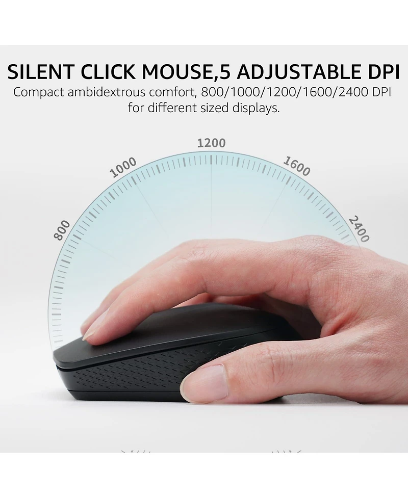 Lofree Wireless Silent-Click Adjustable Dpi Keyboard and Mouse Combo for Pc/Mac/Linux