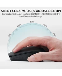 Lofree Wireless Silent-Click Adjustable Dpi Keyboard and Mouse Combo for Pc/Mac/Linux