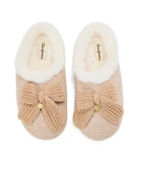 Dearfoams Women's Josie Knit Clog Slipper with Bow
