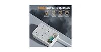 Tessan Wall Outlet Extender with 10FT, 12 Outlet, 2 Usb-c for Home, Office and Travel