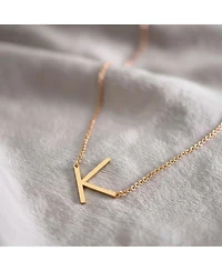 Oak & Luna Sideways Initial Necklace Gold Plated Sterling Silver