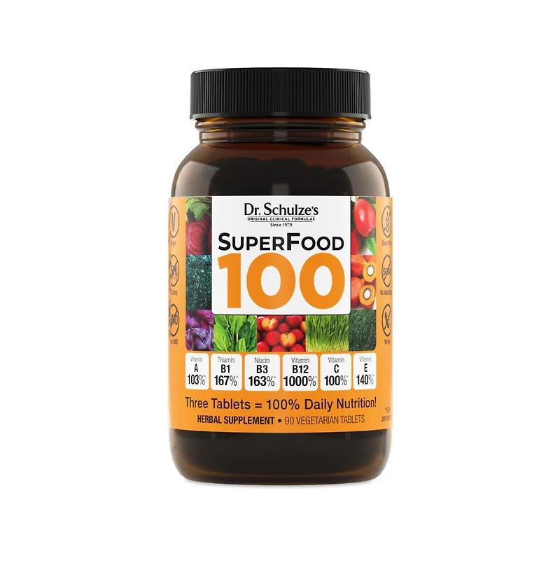 Dr. Schulze's SuperFood 100 - Daily Superfood for Wellness, Energy and Nutrition - Gluten-Free, Dairy-Free