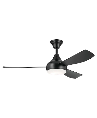 54" Kichler Ample Satin Black Led Outdoor Ceiling Fan with Remote