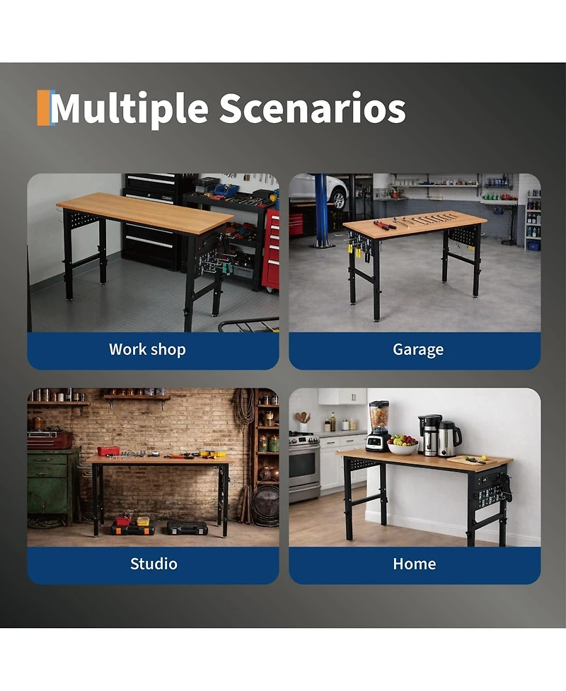 48 x 20 in Electric Height Adjustable Standing Desk with Side Pegboard, Home Office Computer Workstation with Open Shelf, Walnut