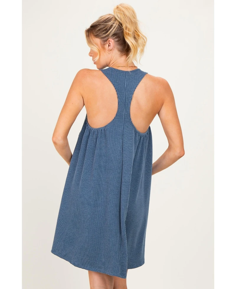 Pinkblush Charcoal Ribbed Sleeveless Open Back Maternity Midi Dress