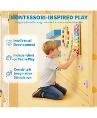 9-in-1 Outdoor Jungle Gym, Wooden playground for kids 2-8, Climbing Structure with Slide, Monkey Bars, Rope Ladder, Rock Wall, Climbing Net, Rings