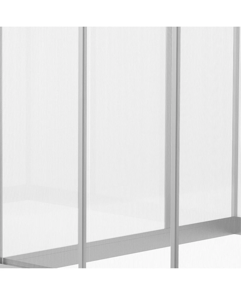 6 x Ft Walk-in Aluminum Greenhouse with Sections, Outdoor Garden Plant House for Backyard Patio and Balcony