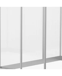 6 x Ft Walk-in Aluminum Greenhouse with Sections, Outdoor Garden Plant House for Backyard Patio and Balcony