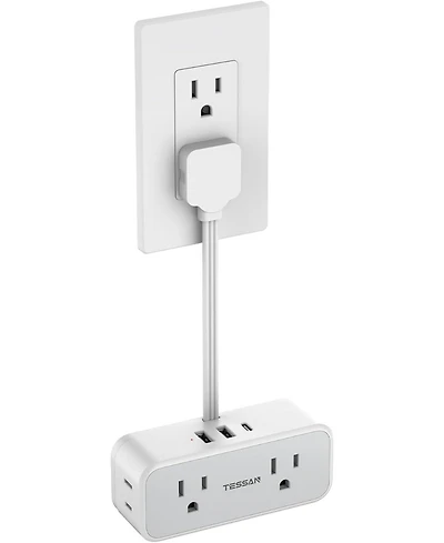 Tessan Wall Outlet Extender with 0.5Feet, 1 Usb C, 5.5 inches for Home, Office and Travel