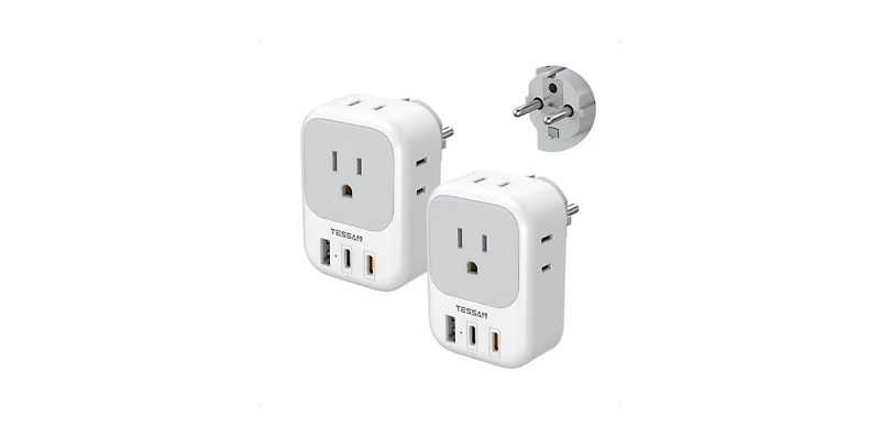Tessan Cell Phone Charging Accessory with 20W, 4 Outlets, 2 Usb-c for Home, Office and Travel