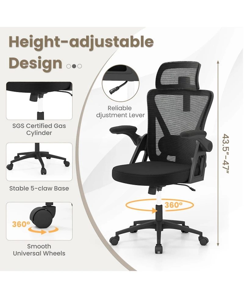 Sugift Ergonomic Mesh Office Chair with Adjustable Lumbar Support