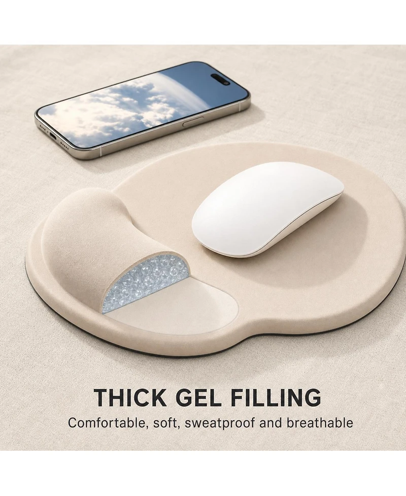 Lofree Gel Wrist Rest Ergonomic Non-Slip Mouse Pad for Wired, Wireless, Optical & Mechanical Mice