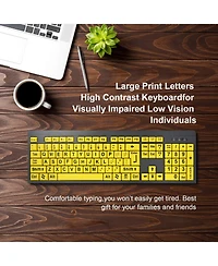 Lofree Large Print Wired Keyboard High Contrast Oversized Letters For Low Vision