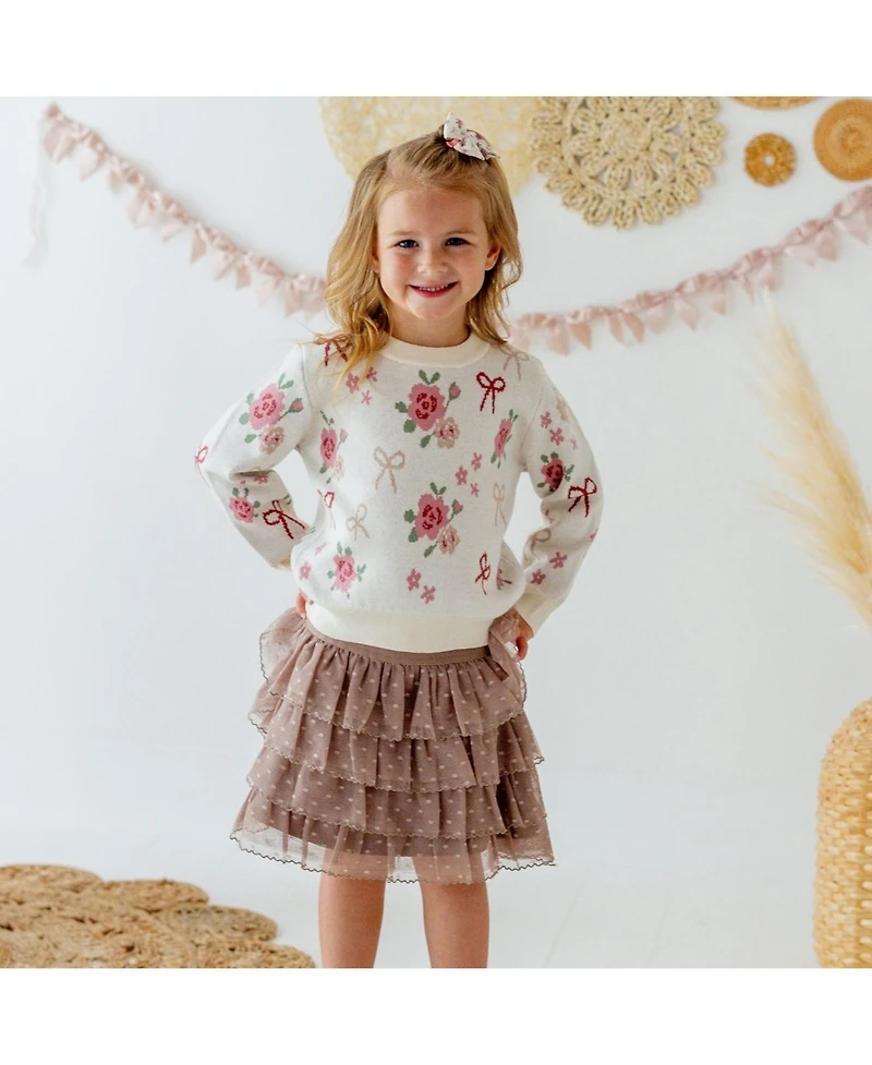Sweet Wink Baby Girls Coquette Rose Sweater