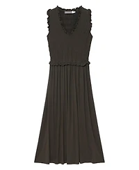 Mint Velvet Women's Shirred Ruffle Midi Dress