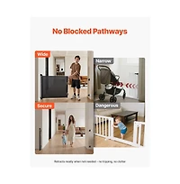 Ruie Retractable Walk Through Pet Gate 38 in Tall Extends to 72 in