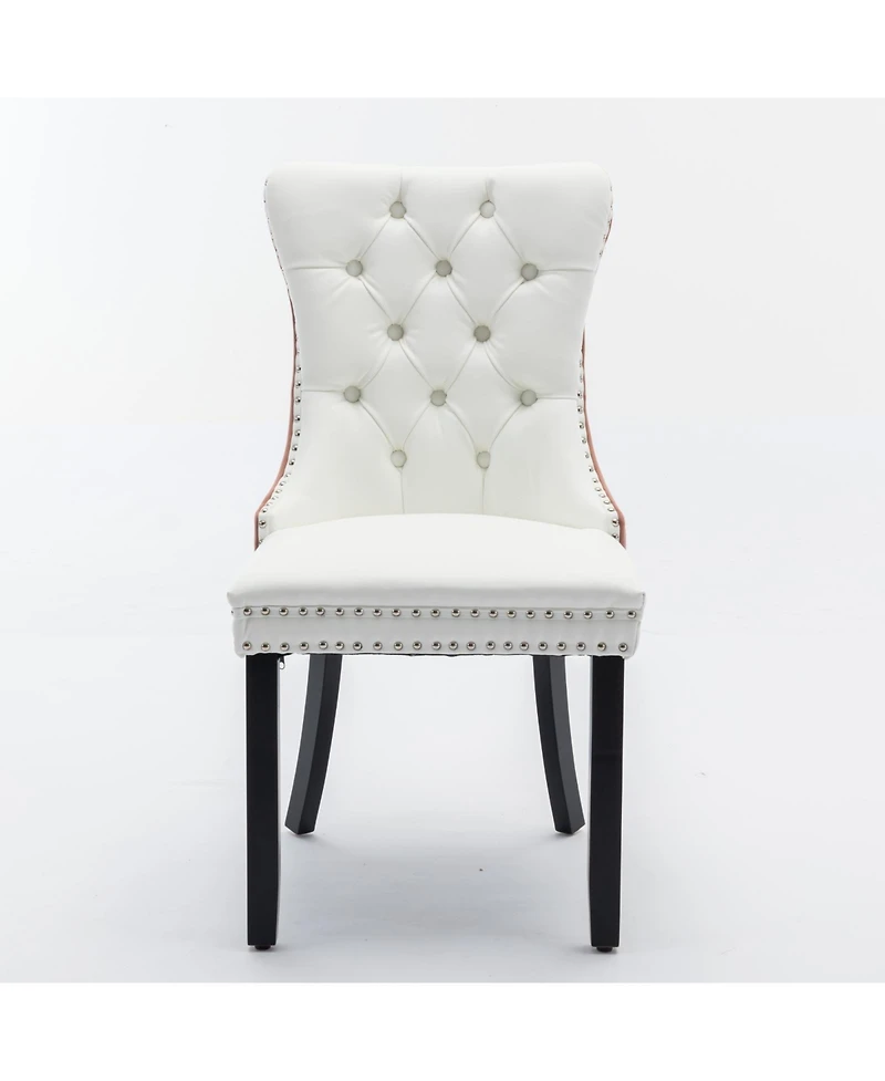 Flynama Set of 2 Pu Velvet Tufted Swivel Dining Office Chairs, Metal Base Caster Wheels Height Adjustable