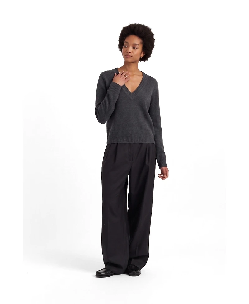 Chinti & Parker Women's Wool/Cashmere-Blend V-Neck Long-Sleeve Sweater