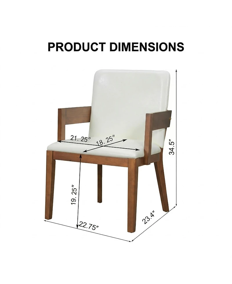Flynama Set of 2 Modern Dining Chairs, Hardwood Frame with Glossy Pu Leather Upholstery