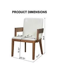 Flynama Set of 2 Modern Dining Chairs, Hardwood Frame with Glossy Pu Leather Upholstery