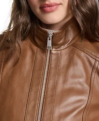 Andrew Marc Women's Rowan Short Leather Racer Jacket