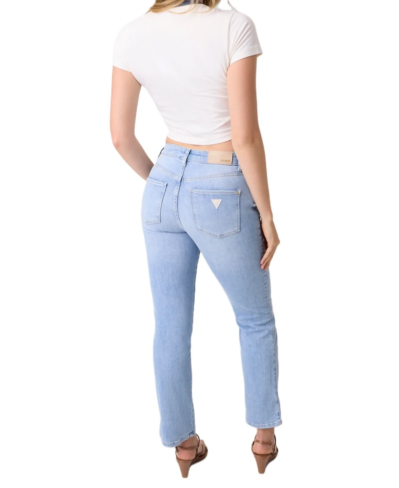 Guess Women's Straight-Leg Mid-Rise Cotton-Blend Denim Jeans