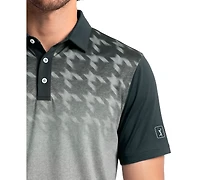 Pga Tour Men's Abstract Ombre Blocked Golf Polo Shirt