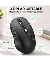 Lofree 24GHz Wireless Silent Mouse 2400 Dpi Adjustable 6 Buttons Ergonomic For Laptop Pc