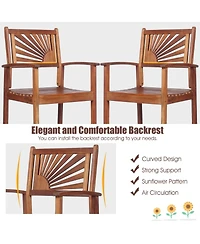 Mecale 3-Piece Acacia Wood Patio Bar Set with Table and 2 Stools
