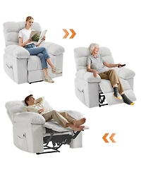 gaomon 360degree(s) Swivel Recliner Chair for Living Room and Nursery - Upholstered Fabric, Q235 Steel Frame, Manual Recliner,300 lbs Capacity
