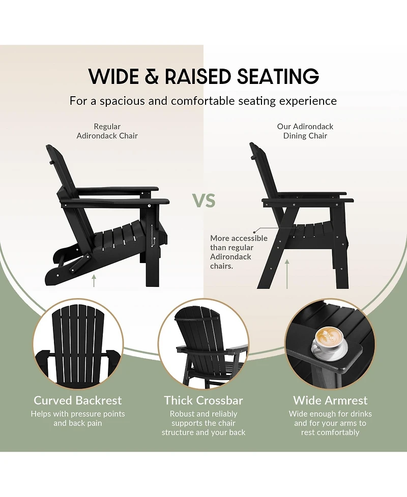 WestinTrends Outdoor Modern Hdpe Adirondack Patio Dining Chairs (Set of 2)