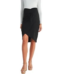 Hello Miz Maternity Wrap-Front Over-the-Belly Pencil Skirt
