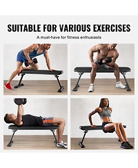 Vevor Flat Weight Bench Foldable Strength Training Bench for Full Body Workout