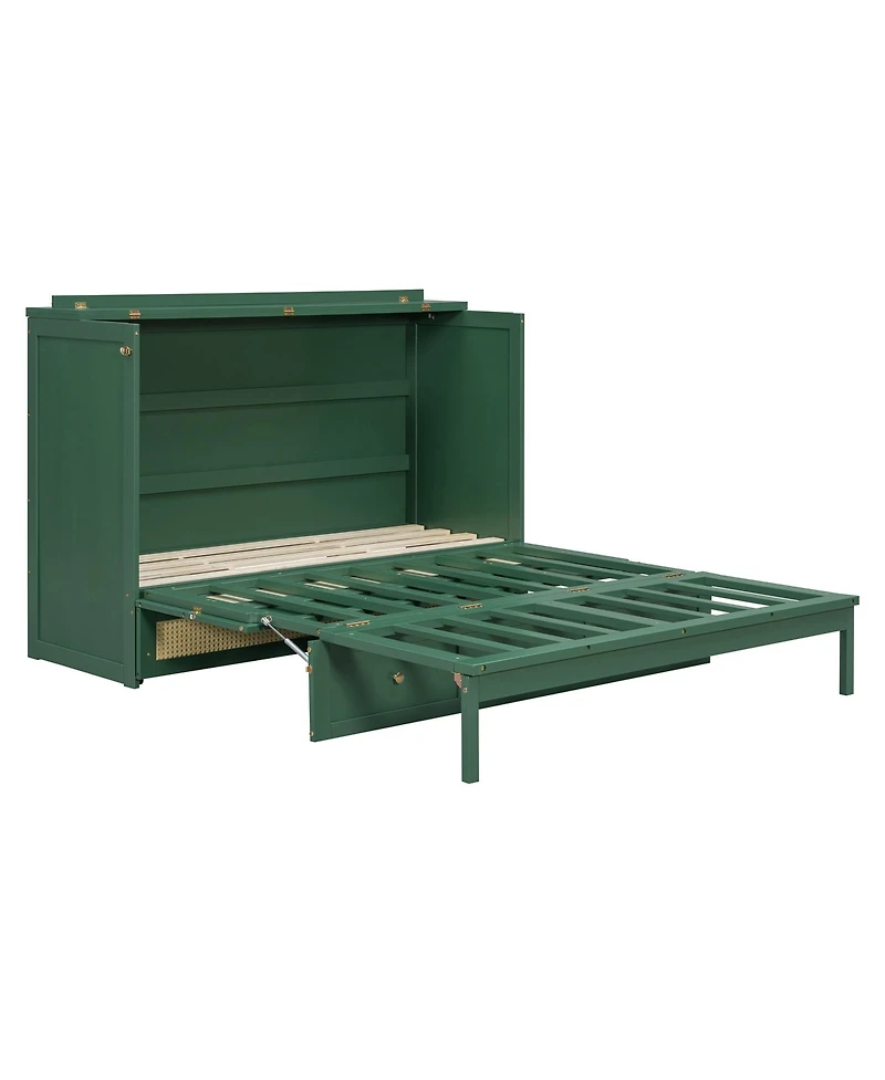 Clihome Queen Murphy Bed with Large Drawers